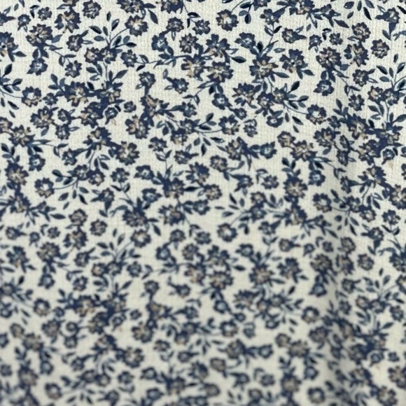 CYNTHIA ROWLEY Blouse Cottagecore Blue Floral Ditzy Top Medium - Picture 13 of 15